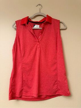 Izod Women's Red Sleeveless Polo Tank Top